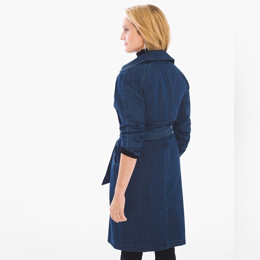 Chico's Blue Trench Coat